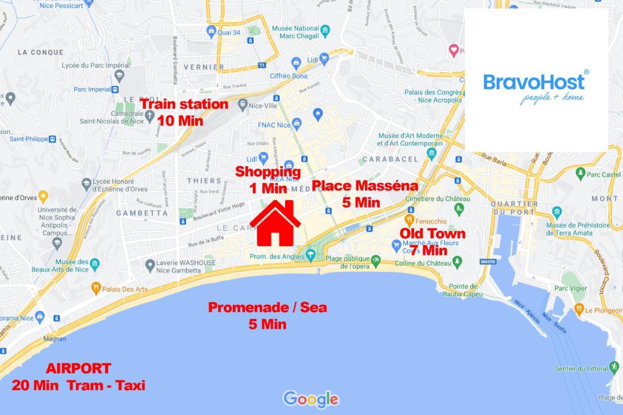 Grimaldi Centrale 5 Pers Wi-Fi Ac Apartment Ница Екстериор снимка